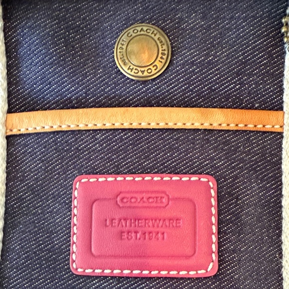 Coach Denim Weekender Tote with Pink and Brown Accents - EUC - Picture 6 of 13